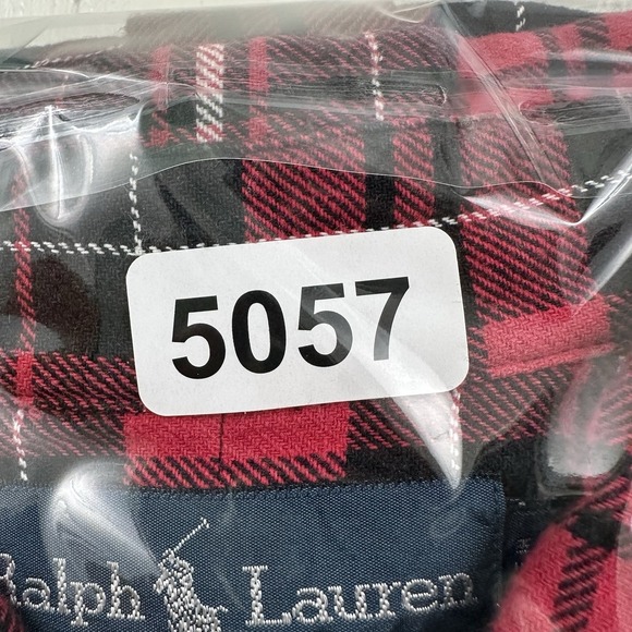 VTG Y2K Polo Ralph Lauren Buffalo Plaid Flannel Shirt Men XL Red Rare Pony Logo - Picture 14 of 14